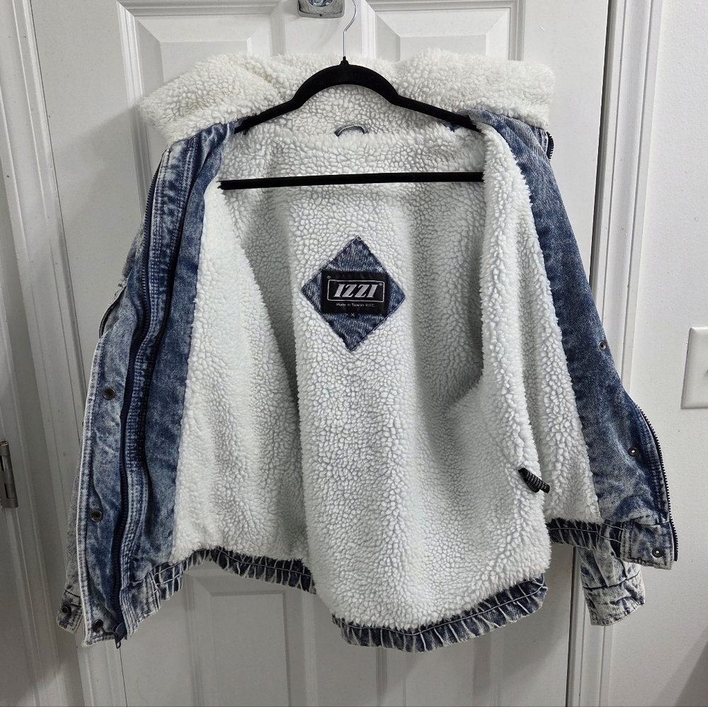 Izzi Acid Wash Jacket with Sherpa Lining - Picture 3 of 11